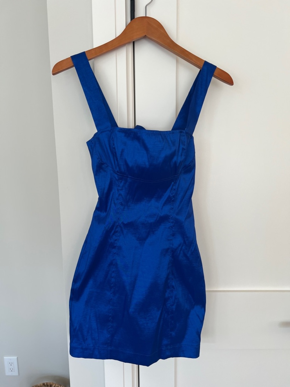 Lucy in the Sky Royal Blue Square-Neck Mini Dress